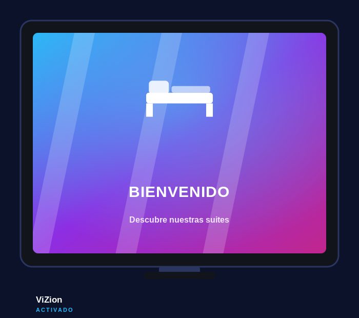 Concepto de bienvenida de hotel activada con ViZion