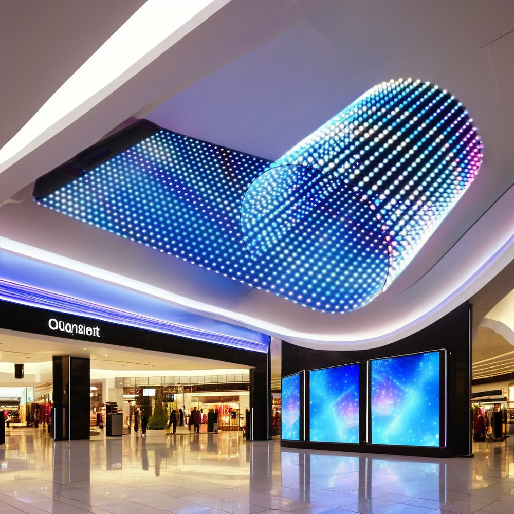 Lámina LED flexible en tono rojo, muestra física de material de pantalla holográfica LED HD